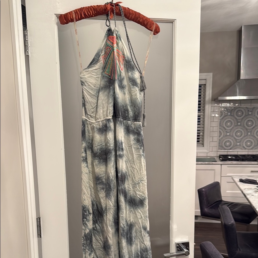 Flying Tomato Blue and White Halter Romper